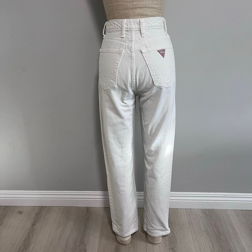 Vintage 1980s/ 1990s Denim White Guess Jeans Mom XS Grunge USA Made - Picture 13 of 14
